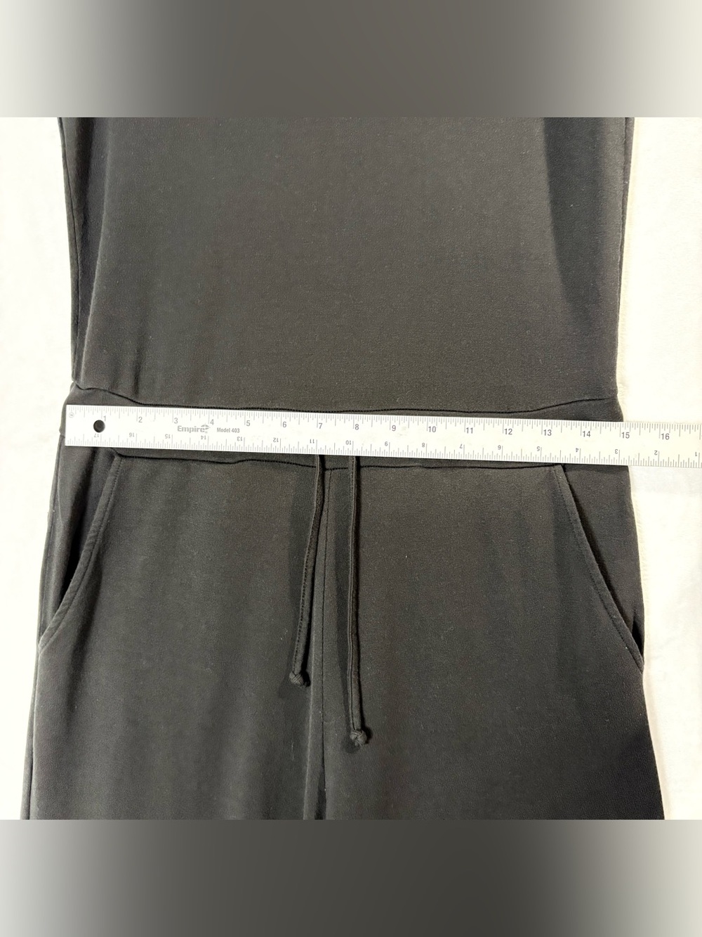 Quince Jumpsuit Black French Terry Modal Sz M Romper Quiet Luxury Wide Leg Crop - Picture 12 of 15